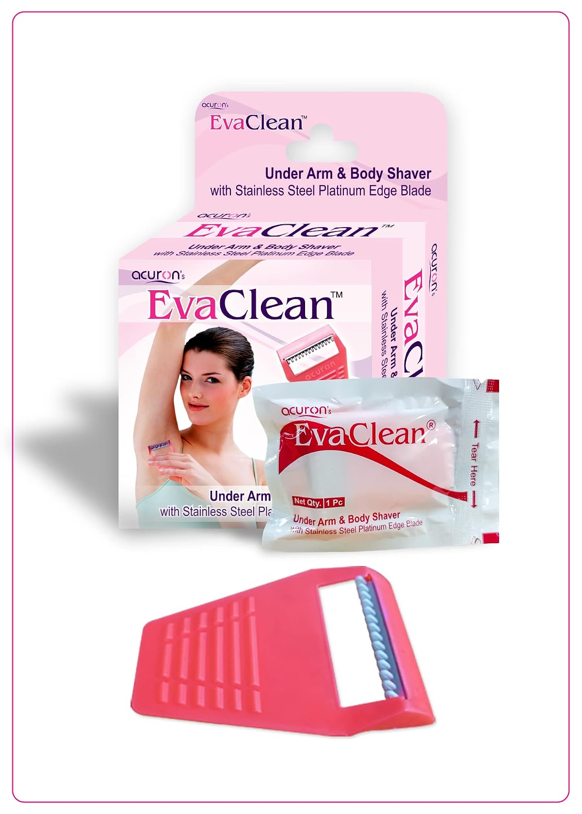 Acuron EvaClean Disposable Body Razor for Men & Women – 5+1 Bonus Pack (Pack of