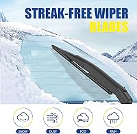 Vista 63 de GSPSCN Limpiaparabrisas trasero de 10" para Chevy Trax 22-13 Traverse 24-18 /Jeep Compass 17-07，Patriot 17-07/ Ford Escape Focus 07-01/ Dodge
