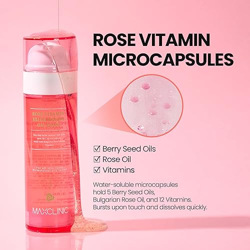 Miniatura 7 de K-Beauty Aceite de vitamina de rosa para espuma, limpiador facial coreano todo en uno a base de aceite, minimizador de poros y removedor de puntos