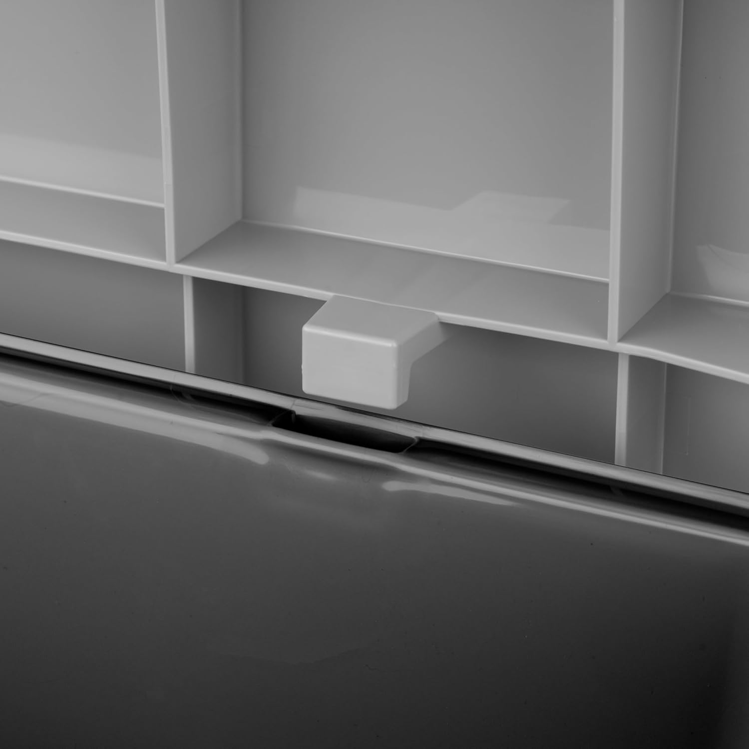 IRIS USA 4 Pack TrailBox, 8 Gallon Lockable Storage Trunk Box, Truck Bed Bin Heavy-Duty Containers Camping Gear, Adventure Chest - Dark Gray/Gray