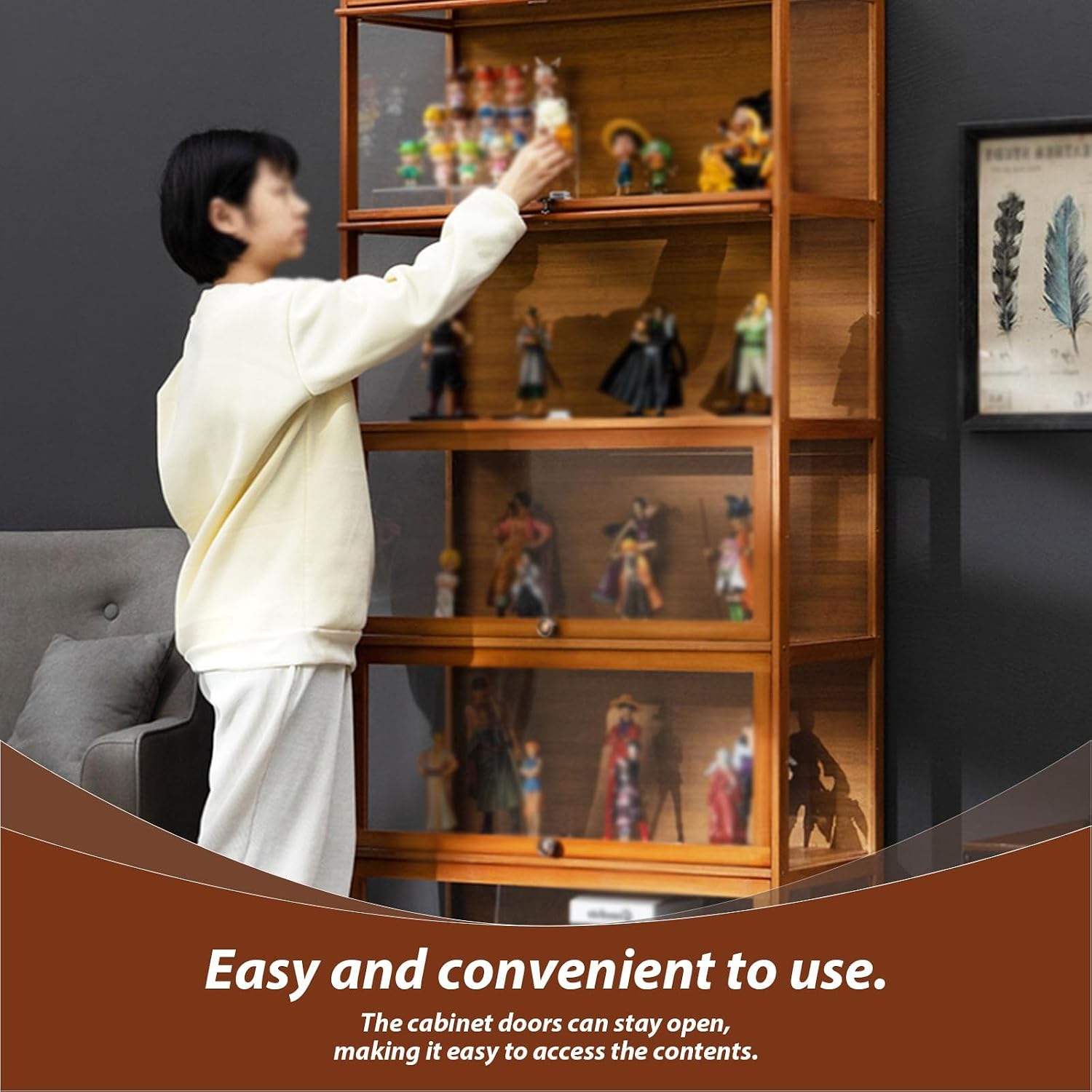 Wall Cabinet with Doors and Shelves, Kitchen Wall Cabinets Storage with Flip Door, Wall Mount Cabinets for Kitchen Storage, Curio Display Cabinet for Bathroom Living Room Study,140/55.1in-70/27.6in