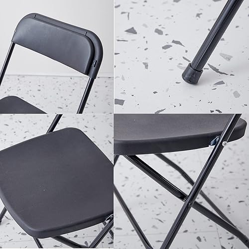 Miniatura 7 de Symylife Silla plegable de plástico, portátil, apilable, para exterioresinteriores, con marco de acero, para oficina, boda, fiesta, picnic, cocina,