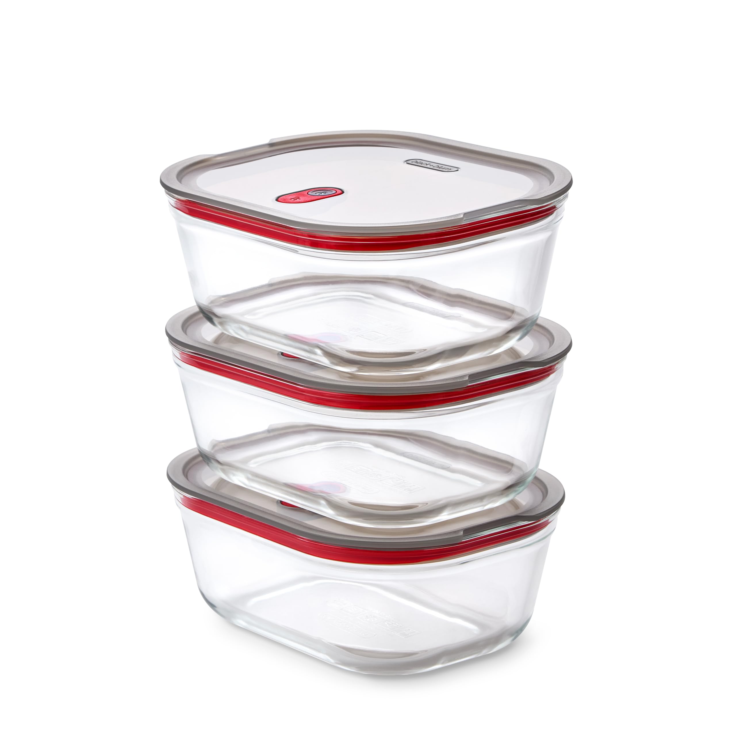 B&Q -  Glass Food Box L1200MlSet Of 3