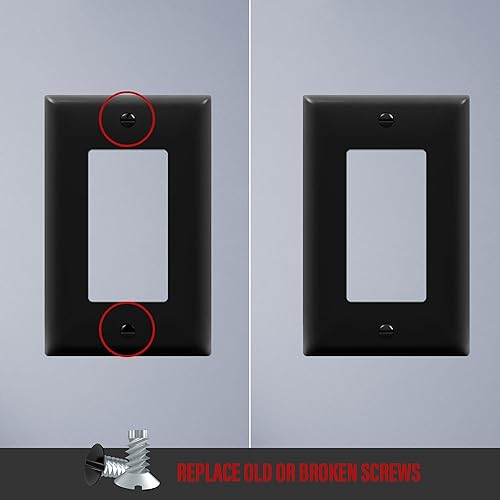 Miniatura 5 de ENERLITES Tornillos de repuesto para placa de pared decorativa, tornillos de cabeza ovalada de 516 pulgadas de longitud, acabado brillante pintado,