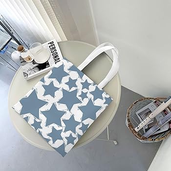 Amazon | [ZXHNB] トートバック 背景 葉書 星柄 灰色 白