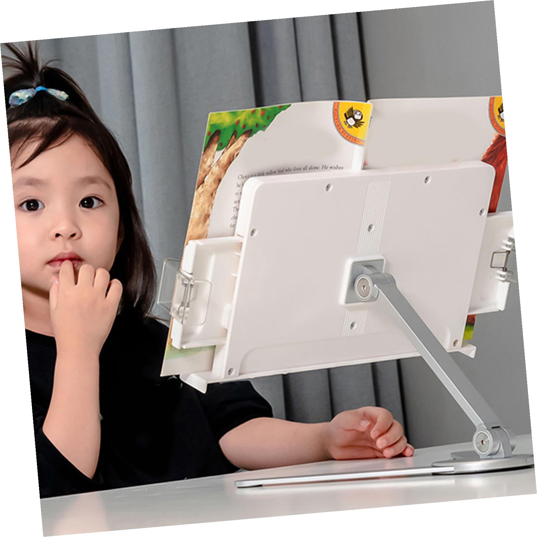 Kompakter Leseständer in Silber aus ABS Verstellbarer Buchhalter mit Multifunktionaler Nutzung und Kreativem Einfachem Design für Schulbücher und Zuhause