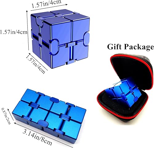 Miniatura 59 de Fidget Blocks Toys Infinity Cube Juguete para aliviar la ansiedad y el estrés para adultos, material de aleación de aluminio (rojo)