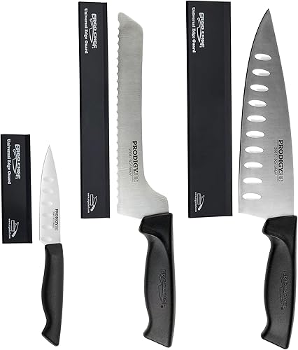Ergo Chef Prodigy Series - Juego de cuchillos de cocina de 6 piezas, acero inoxidable de alto carbono, cuchillos de cocina para pan y pelar con