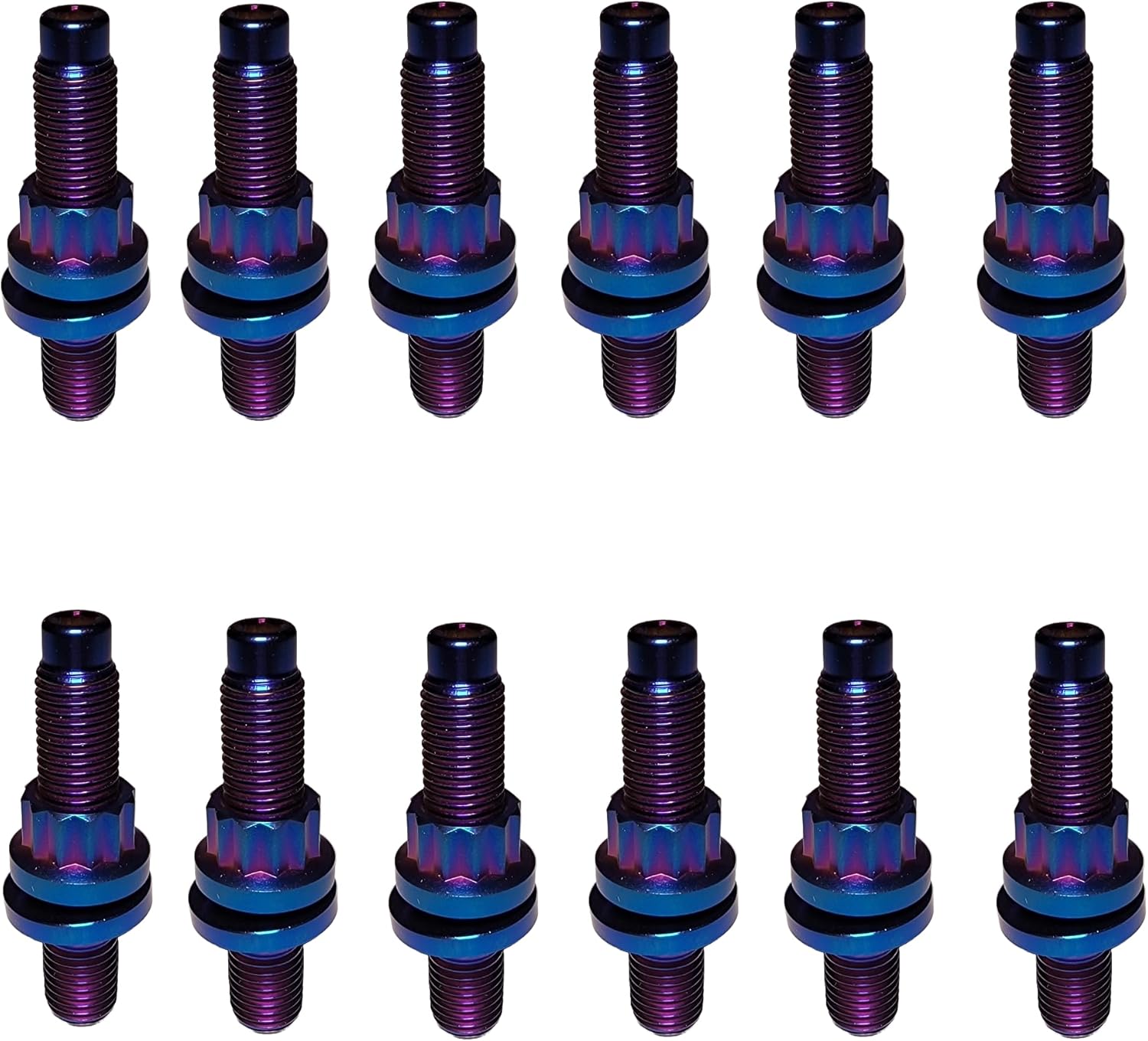 Titanium M10x1.25 55mm 12PK Burnt Blue Fits 1993-1998 Toyota Supra 1JZ 2JZ Exhaust Stud Kit
