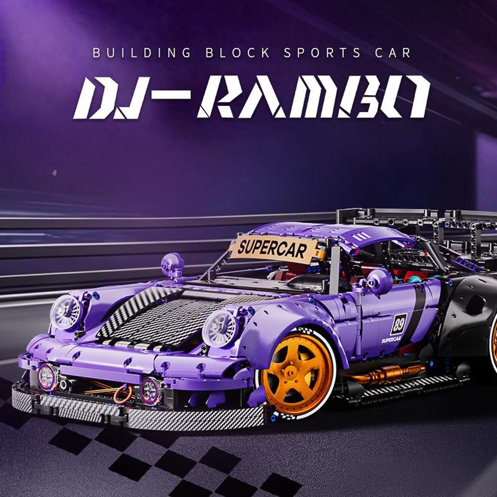 Supercar Baustein Set, 4190 Teile Technology Serie Groß Klemmbausteine Auto, 1:8 MOC Sportwagen Technik Modell, Bauspielzeug Geschenk für Erwachsene und Jugendliche (10544)