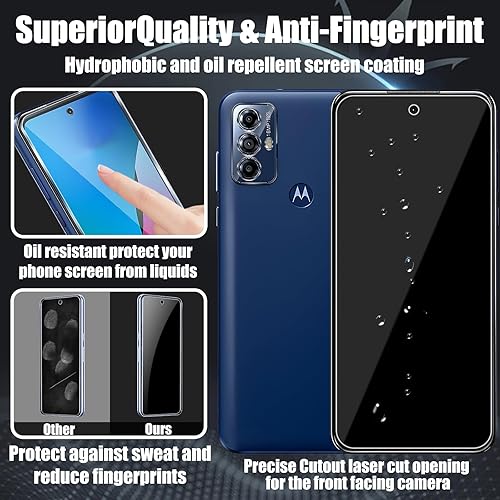 Miniatura 4 de TQLGY Paquete de 3 protectores de pantalla para Samsung Galaxy A03s con 3 protectores de lente de cámara, película de vidrio templado, dureza 9H,