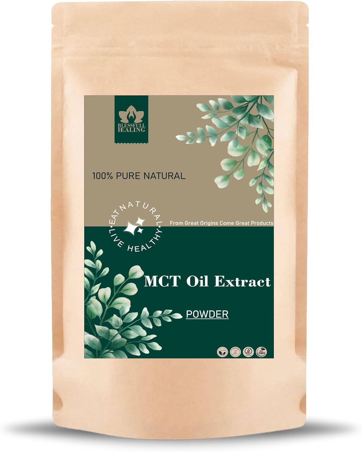 Blessfull Healing MCT Oil Extract Powder 100% Pure Natural 100 Gram / 3.52 oz
