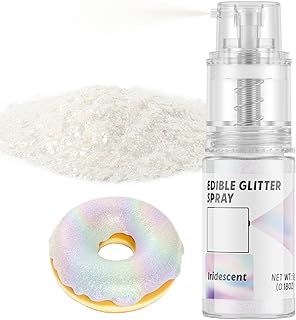 Edible Glitter Spray,Food Grade 5g Edible Glitter for Cake Decorating Desserts, Beverages, Cupcakes, Cake Pops and Cookies - Iridescent