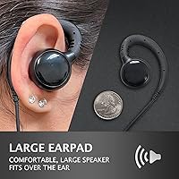 Vista 4 de PROMAXPOWER Auricular giratorio PTT de dos vías con forma de C de 1 cable para Motorola CP88, CP100, CP185, CP200D, CLS1110, CLS1410, RDM2070d