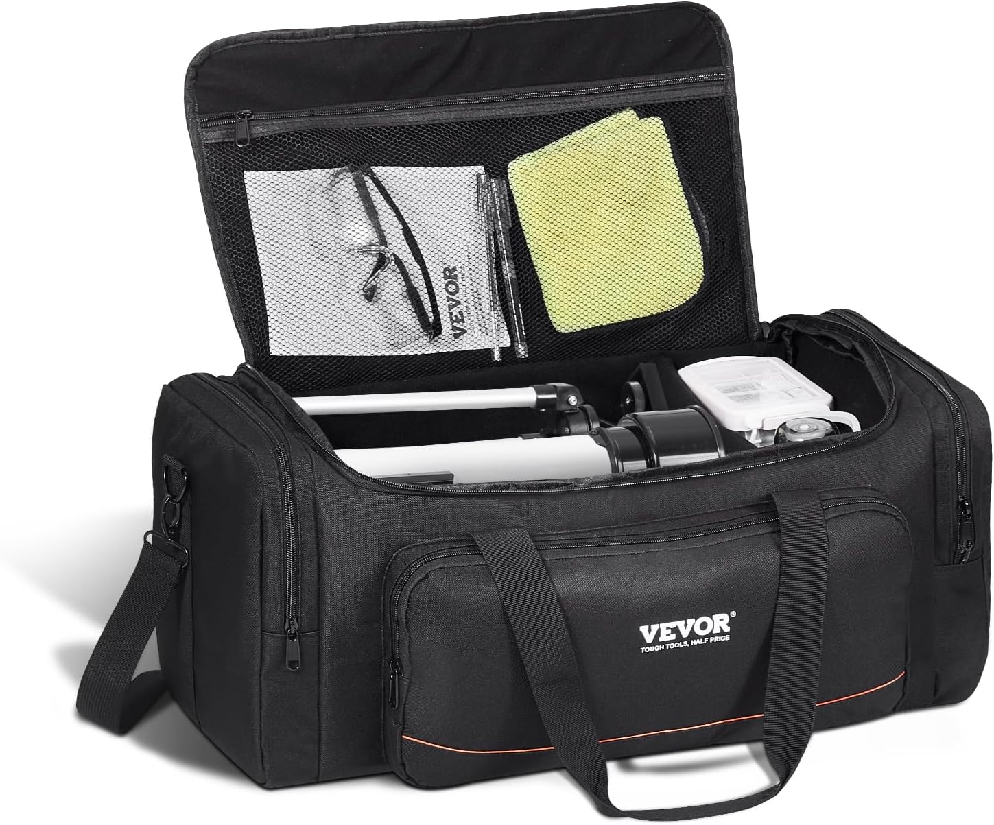 VEVOR Telescope Case, 22in Telescope Storage Bag with Fixed Buckles, Multi-Pocket & Detachable Divider for Telescope, Shock-Absorbent Telescope Carrying Case to Easily Secure Optical Tube & Tripod