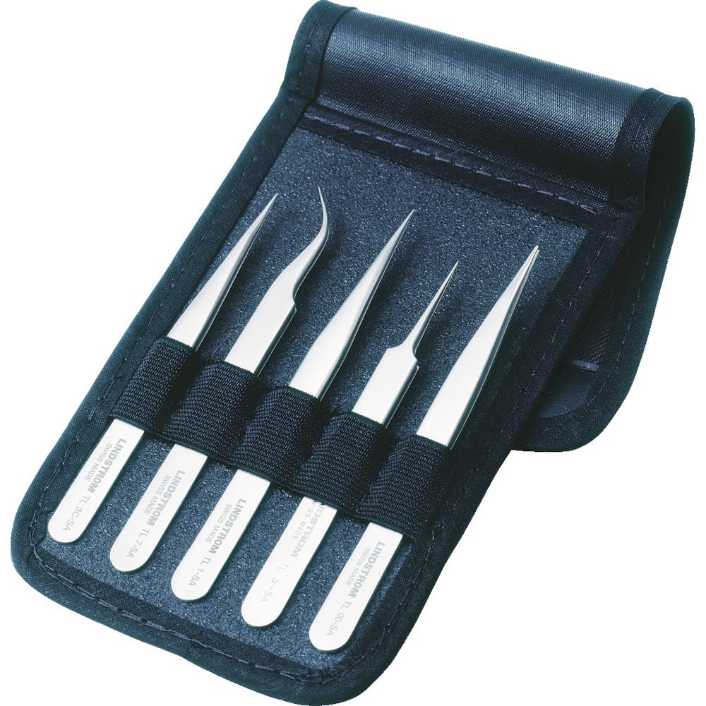Bahco Tweezers Set High-Precision 5-Piece – Tweezers Set with Wallet