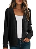 Womens Cardigan Wool Blend Long Sleeve Button Down Sweaters for Women Casual Hollow Out Knit Tops
