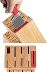 Professionnel 15-Piece Couteau de cuisine allemand en acier inoxydable haute carbone, Ocean Series Ensemble de couteaux de chef de Tang complet forgé de qualité supérieure avec bloc en bois de caoutchouc, rouge