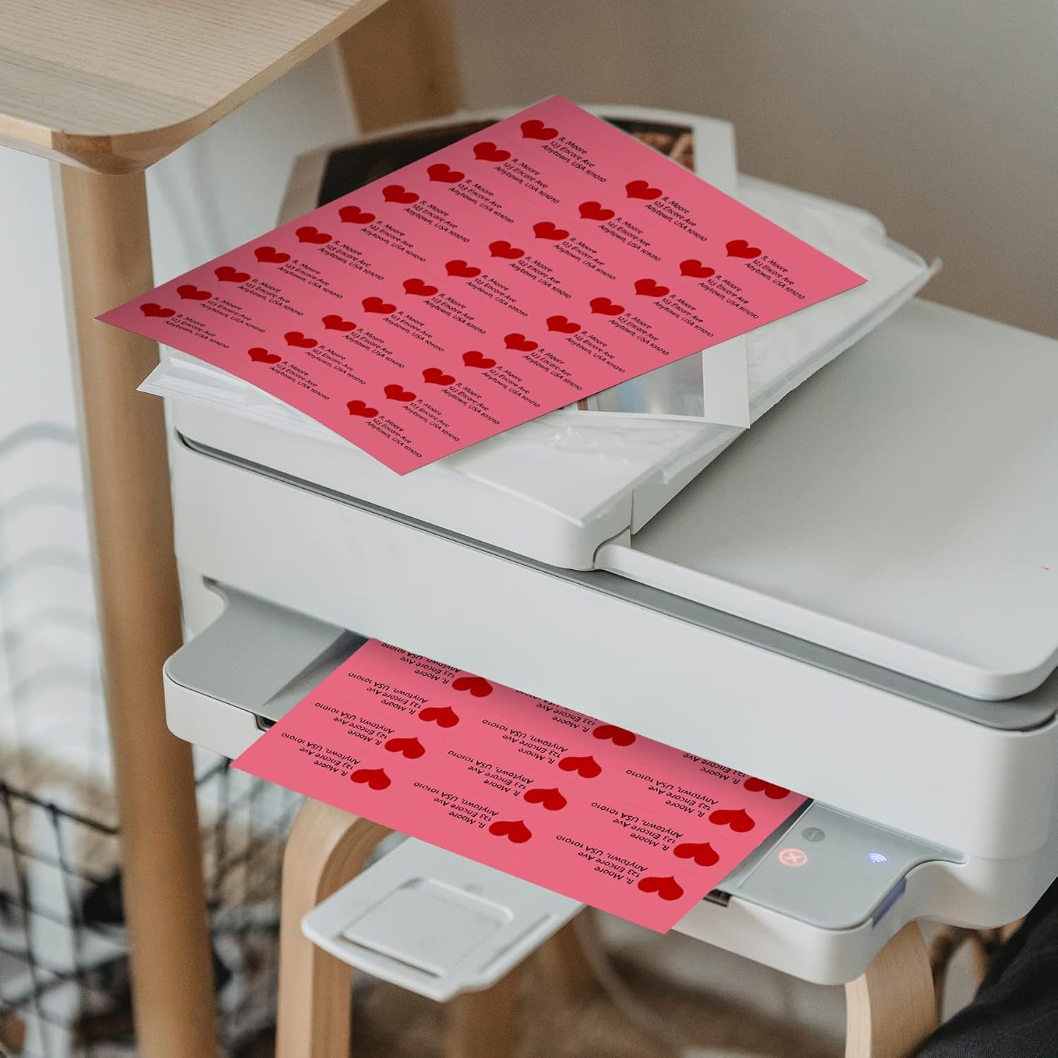 Fluorescent Orange Printable Mailing Labels/Qty 30 Labels Per Sheet / 2-5/8" x 1" (2.625 x 1) / Bright Adhesive Paper/Compatible with Inkjet and Laser Printer/Blank Labels