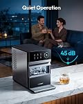 EUHOMY 2'' Clear Ice Cube Maker Countertop with APP, 2 Square Ice Ready in 27 Mins for Whiskey, Slow-Melting & Self-Cleaning, 110 Pcs/Day, 24H Timer, Clear Ice Maker with Ice Tong for Home/Bar/Party