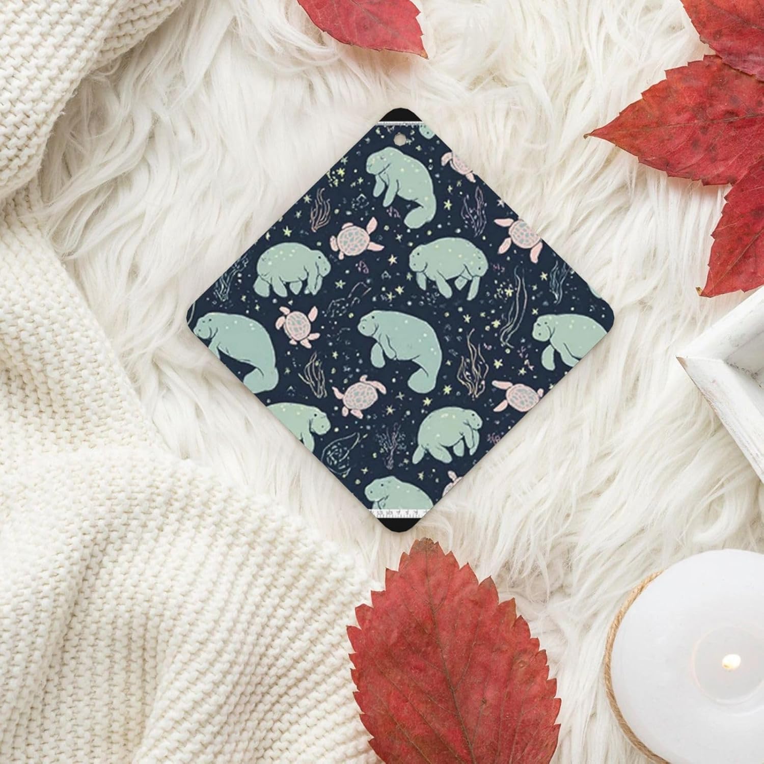 Car Air Freshener 24 PCS Manatee Animals Hanging Car Air Fresheners Auto Interior Decor Card Freshener Strong Scented Card Lavender Cars Scents for Office Bedroom Close Drawer Square