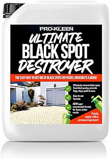 Pro-Kleen Ultimate Black Spot Remover and Destroyer for Patio, Stone, Block Paving, Indian Sandstone, and more. Easy to Use Fluid that Powers Through Stubborn Dirt & Grime (5 Litres)