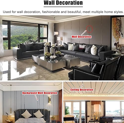 Miniatura 4 de NUNETH Tiras de transición de acero inoxidable 304 para laminado, 2 barras de borde de umbral de 47.2 pulgadas de largo, tira de conexión de piso