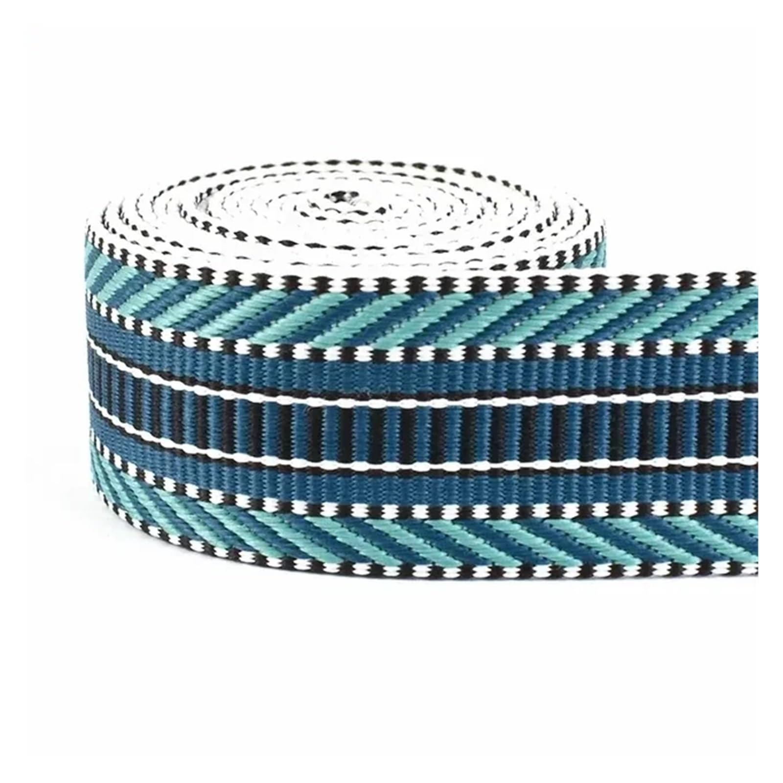Tkanina ozdobna w kwiatowy wzór w stylu etnicznym, Taśmy poliestrowe żakardowe Pasek do torby 38 mm 2 3-10 metrów Wielokolorowy(LakeBlue,10Meters)