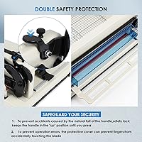 Vista 3 de Cortadora de papel resistente, cortador de papel guillotina de 12 pulgadas, Cortadora de papel de 400 hojas con doble protección de seguridad y hoja