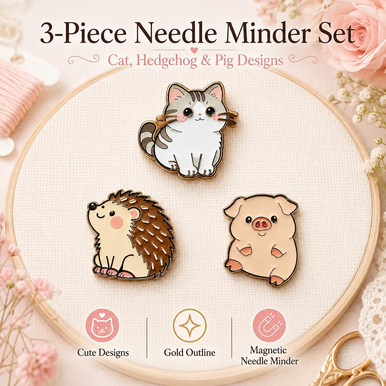 HENYANMHXH Needle Minder Magnet, Cute Magnetic Needle Holder