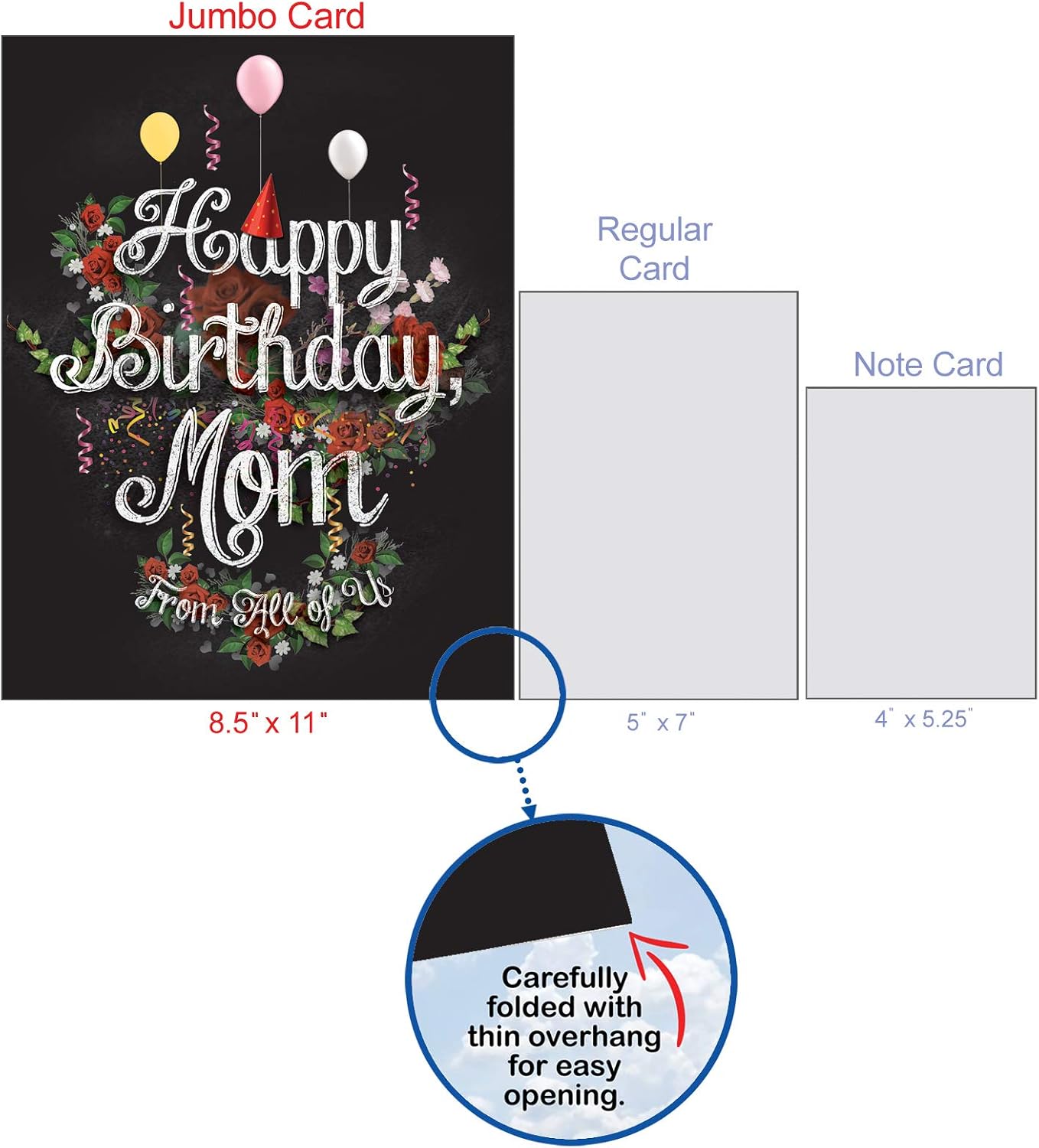 Birthday Mother From Us' Big Greeting Card with Envelope 8.5 x 11 Inch, for the Best Mom Mommy, Mama - Image 5