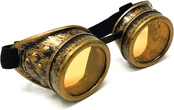 Steampunk Victorian Goggles Rave Glasses in Vintage Gold, Costume Accessory