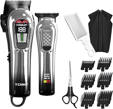 TCMKY Hair Clippers for Men, Professional Clippers and Trimmers Set, Cordless Clippers for Hair Cutting, Beard Trimmer, Barber Clippers, Rechargeable Electric Shaver