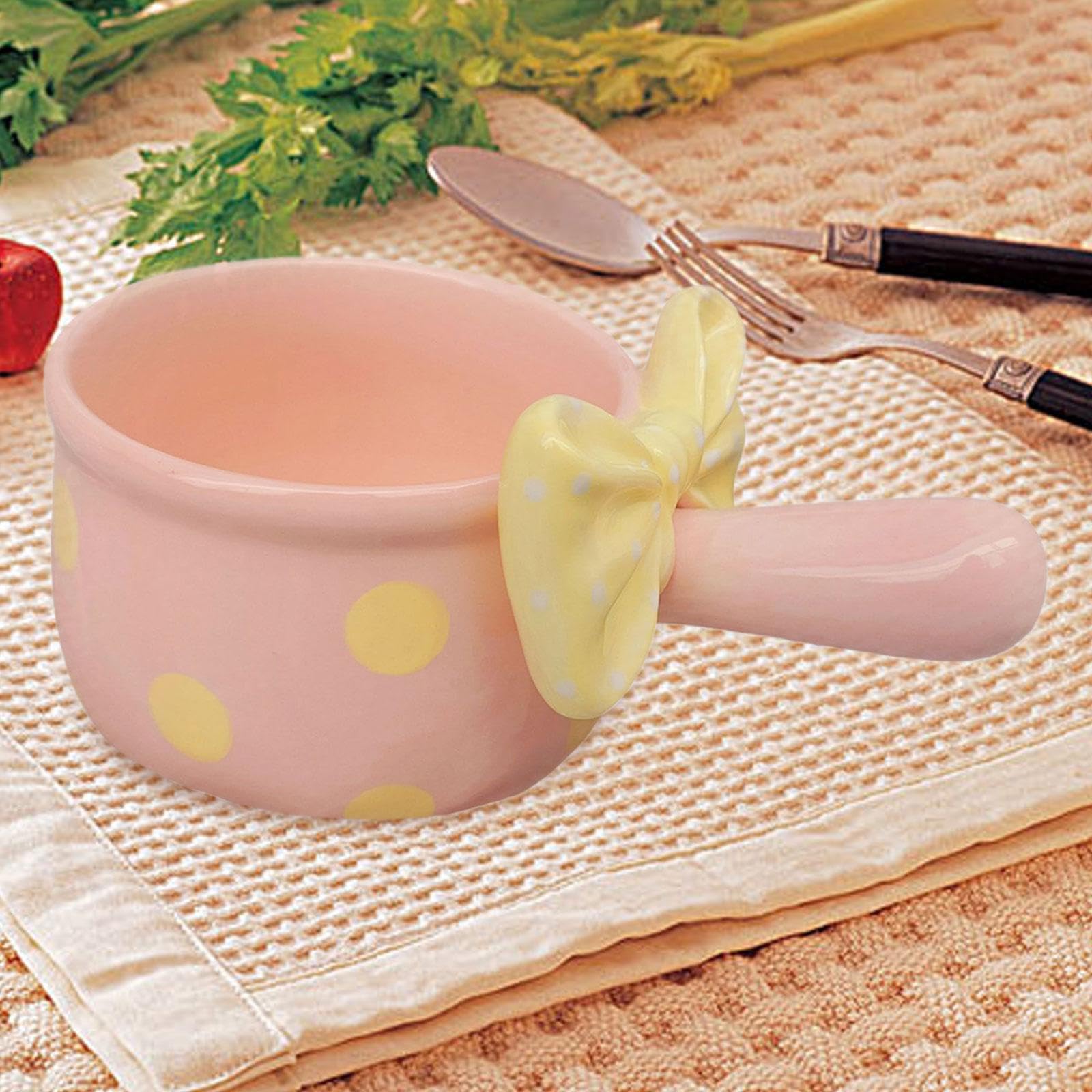 perfk Ciotola per zuppa di cipolle francese in ceramica con manici, ciotola per insalata di frutta da 600 ml per pasta, ristorante, stufato di manzo, Rosa