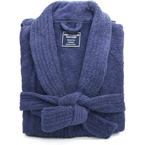 Ramesses Bathrobe Mens,Premium Thick Terry Cloth Bathrobe,Towel Bath robe Long–Staple Combed Men's Cotton Robe