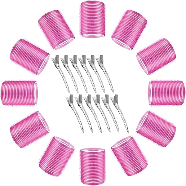 URCHUZE 24pcs Jumbo Hair Rollers Set with Clips