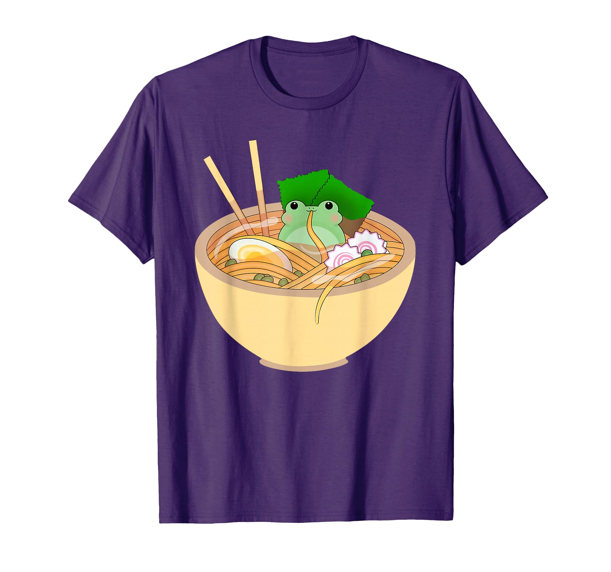 Cute Kawaii Frog Eating In Ramen Bowl T-Shirt