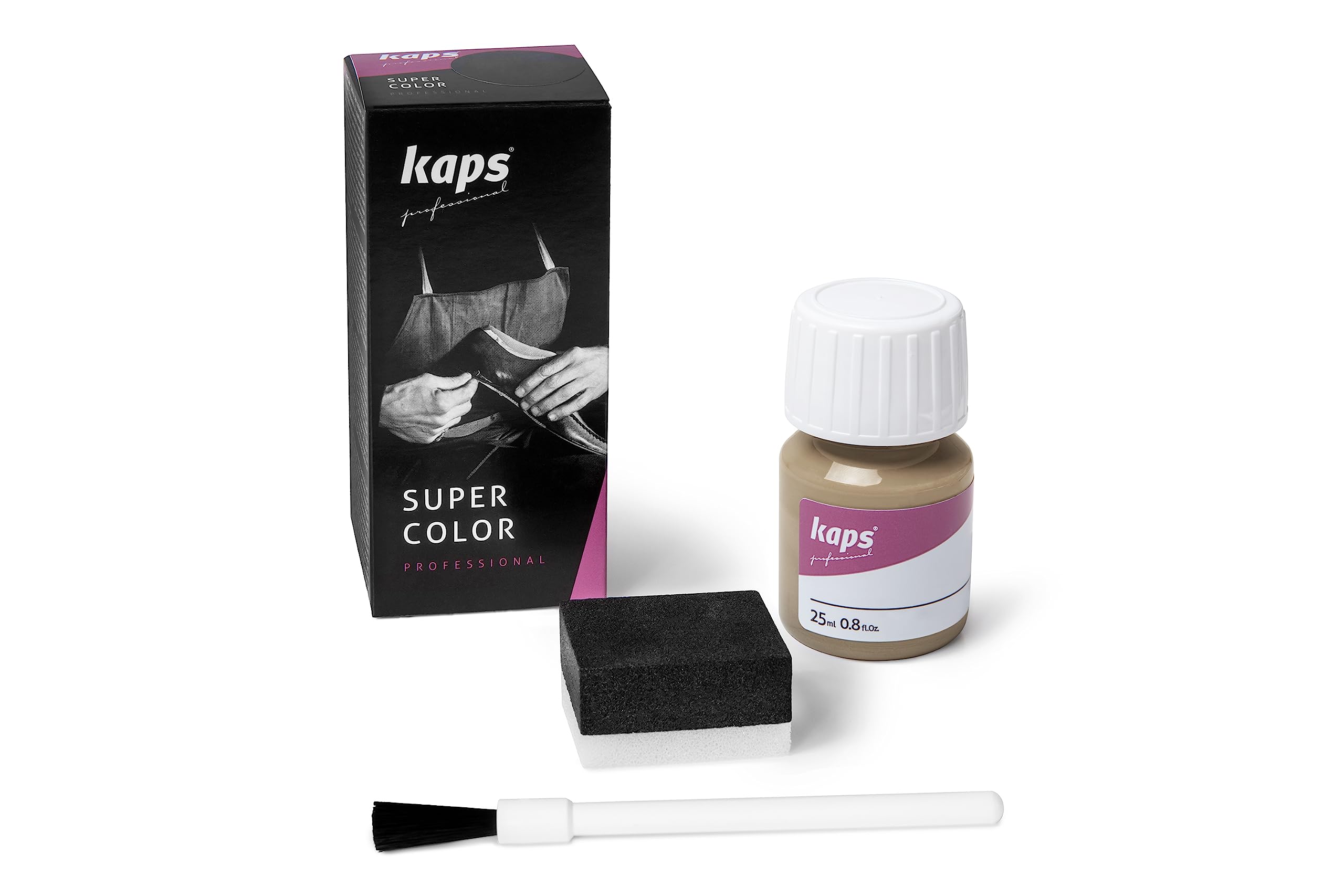 Tinte para Zapatos y Bolsos de Cuero y Textil con Esponja y Brocha, Kaps Super Color, 70 Colores (117 - azul marino) — view 68