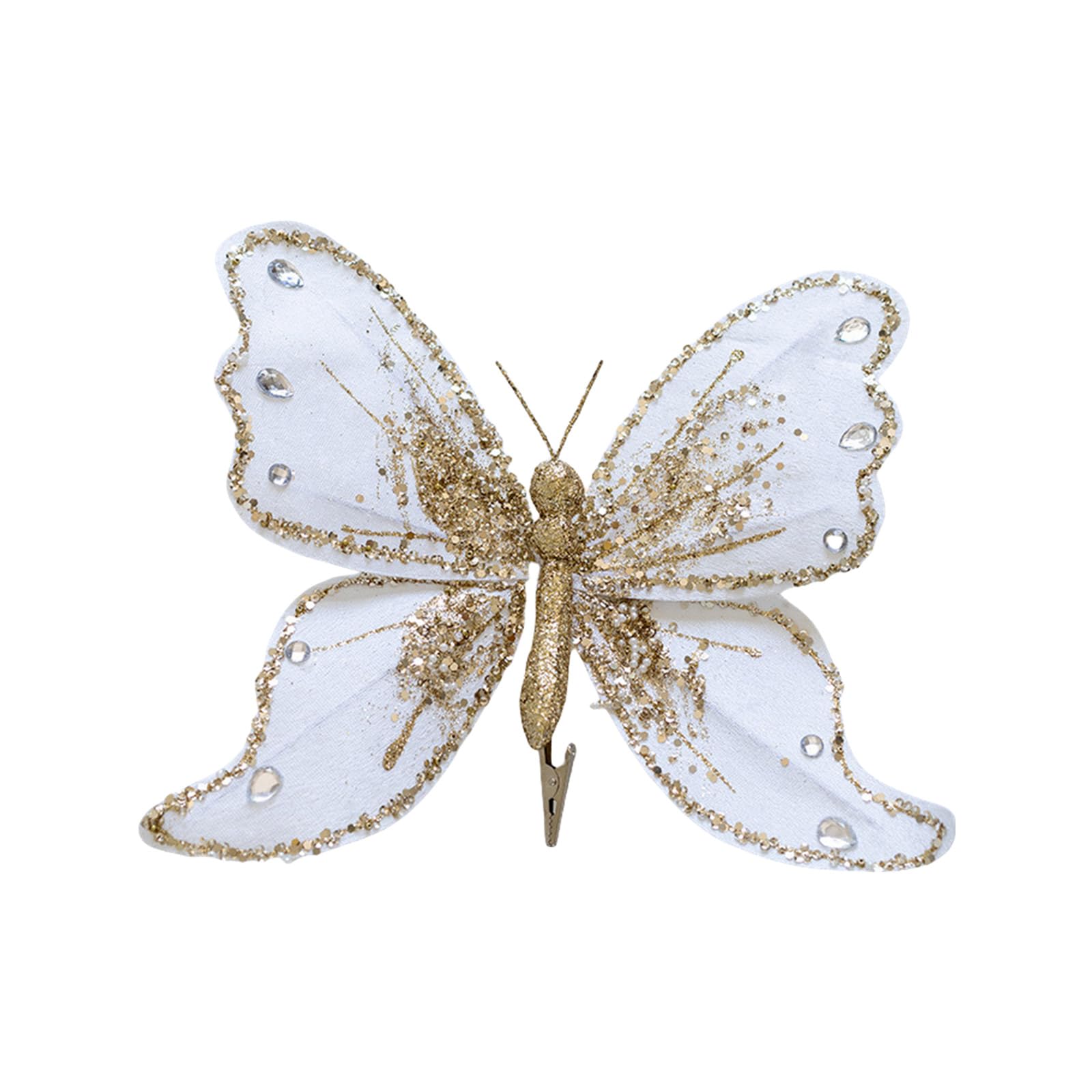 HZBB Artificial Butterfly Hanging Charm for Christmas Tree Festival Embellishment for Indoor/Outdoor Use Home Decorations Home Christmas Embellishment