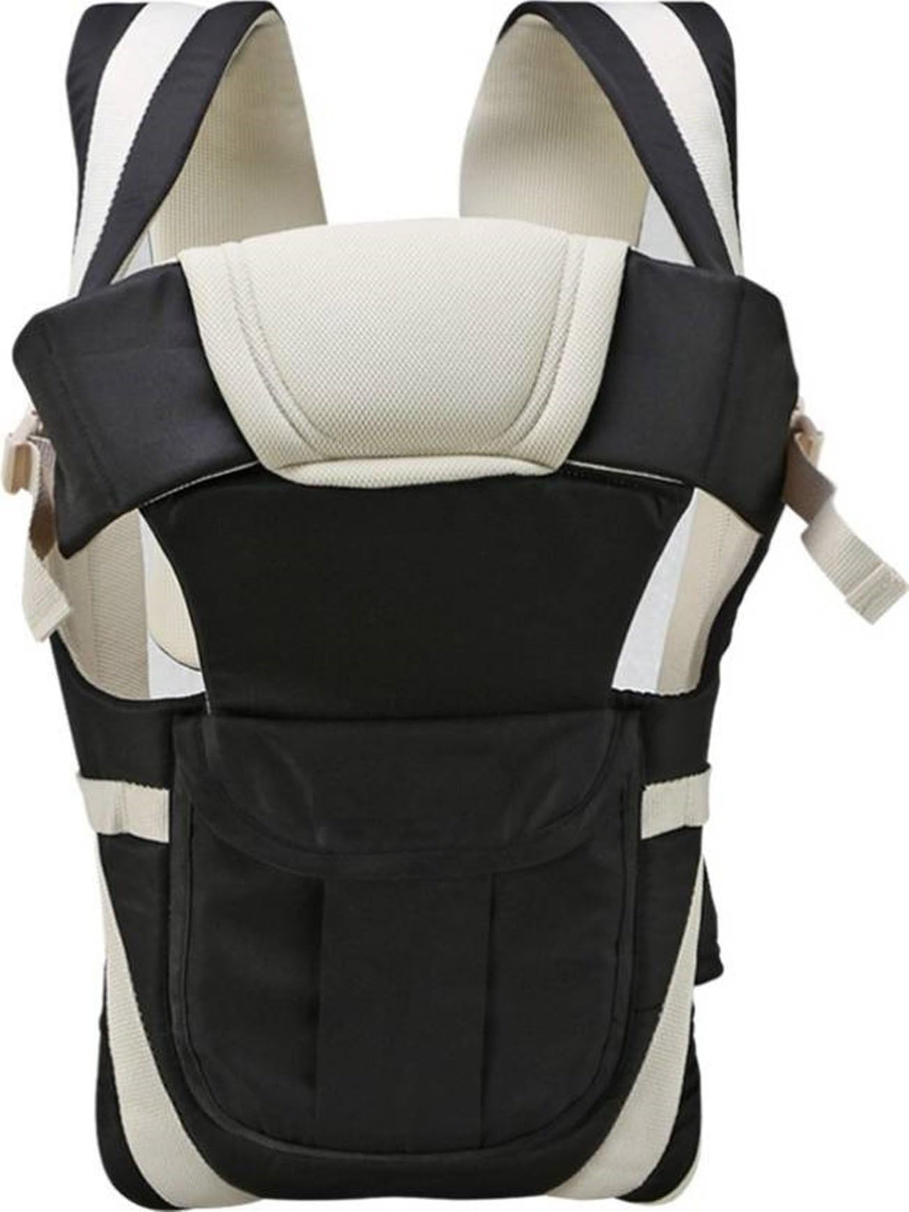 Adjustable Handsproof 4-in-1 Baby Carrier with Comfortable Head Support & Buckle Straps - Black