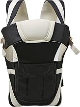 Adjustable Handsproof 4-in-1 Baby Carrier with Comfortable Head Support & Buckle Straps - Black