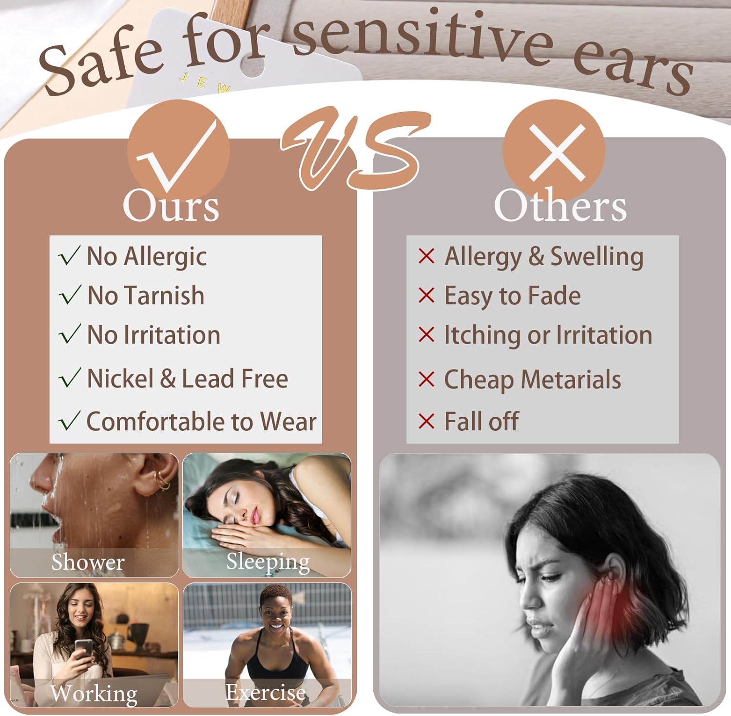 27 Pairs Gold Chunky Hoop Earrings Set for Women, Hypoallergenic Earrings Fashion Dangle Earrings Set - Image 4