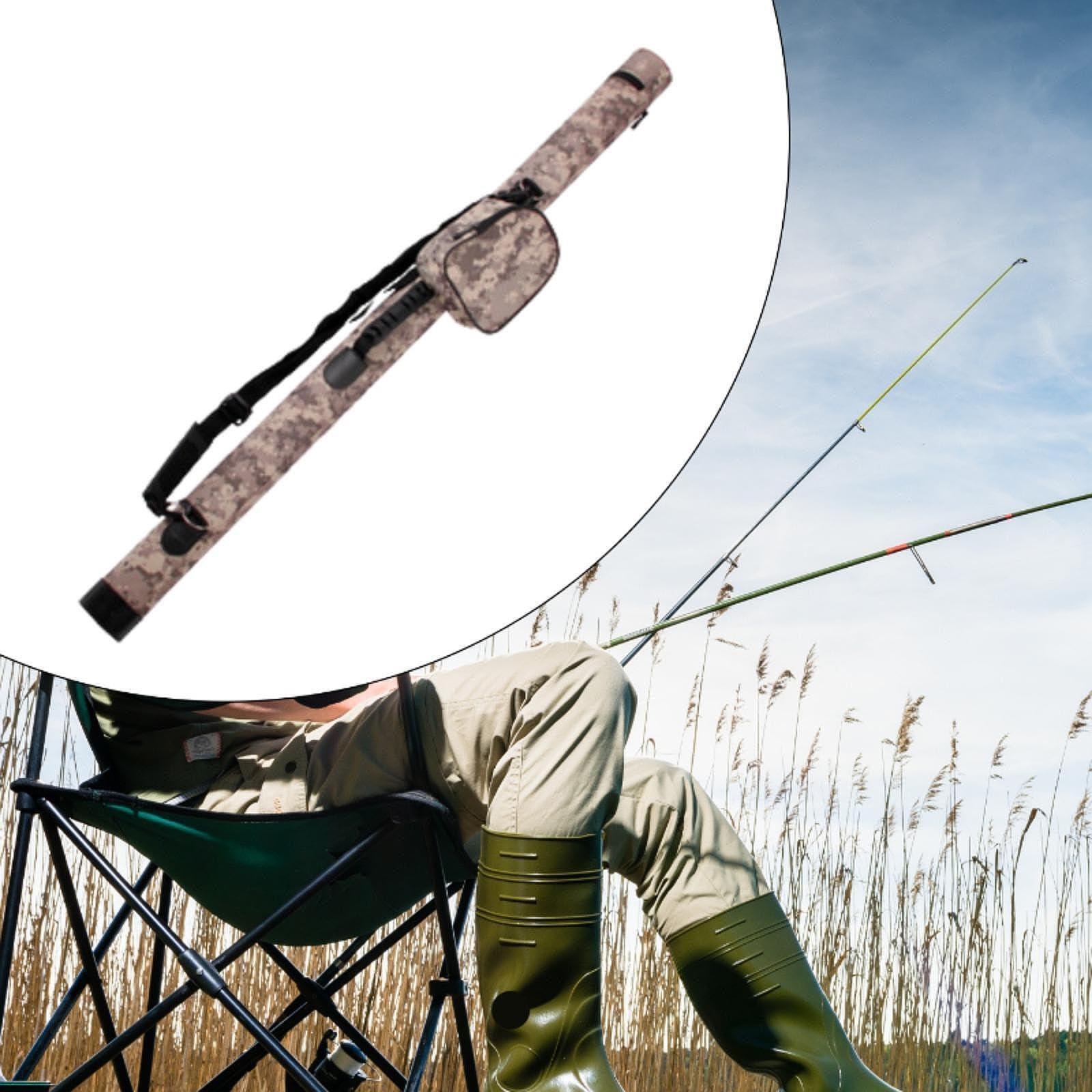 Portacanna da Pesca, Lunghezza Comoda, Organizer da Pesca per Varie | attività acquatiche, pratico e durevole, borsa porta attrezzi per canna e mulinello, attrezzatura da lago