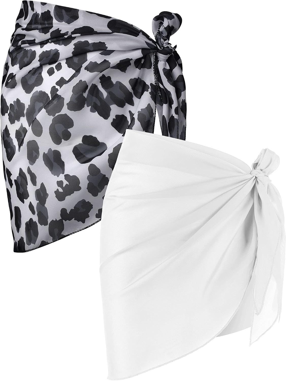Chuangdi 2 Pieces Women Beach Wrap Short Sarongs Bikini Cover Up Chiffon Swimsuit Wrap Skirts for Swimwear …