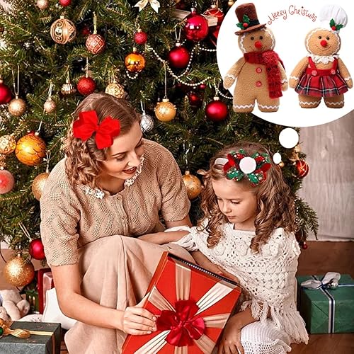 Miniatura 6 de VISTABLUE Animales de peluche de pan de jengibre de Navidad, juguetes de peluche suaves de hombre de jengibre, almohada de hombre de jengibre,