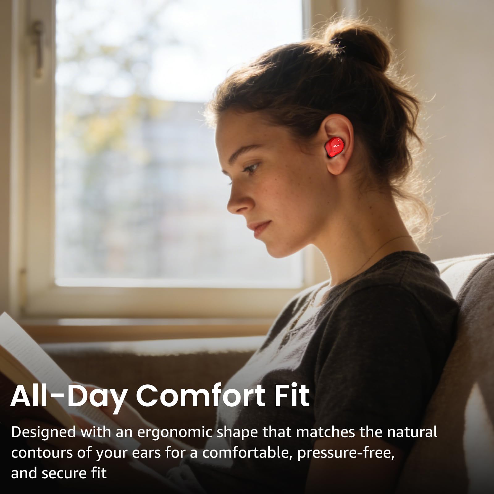 TOZO NC9 Écouteurs Bluetooth 5.3 sans fil avec ANC hybride jusqu’à 45 dB, micro clair à 6 microphones ENC pour les appels professionnels et le télétravail, son ORIGX, 60h d'autonomie,IPX8 EQ réglables