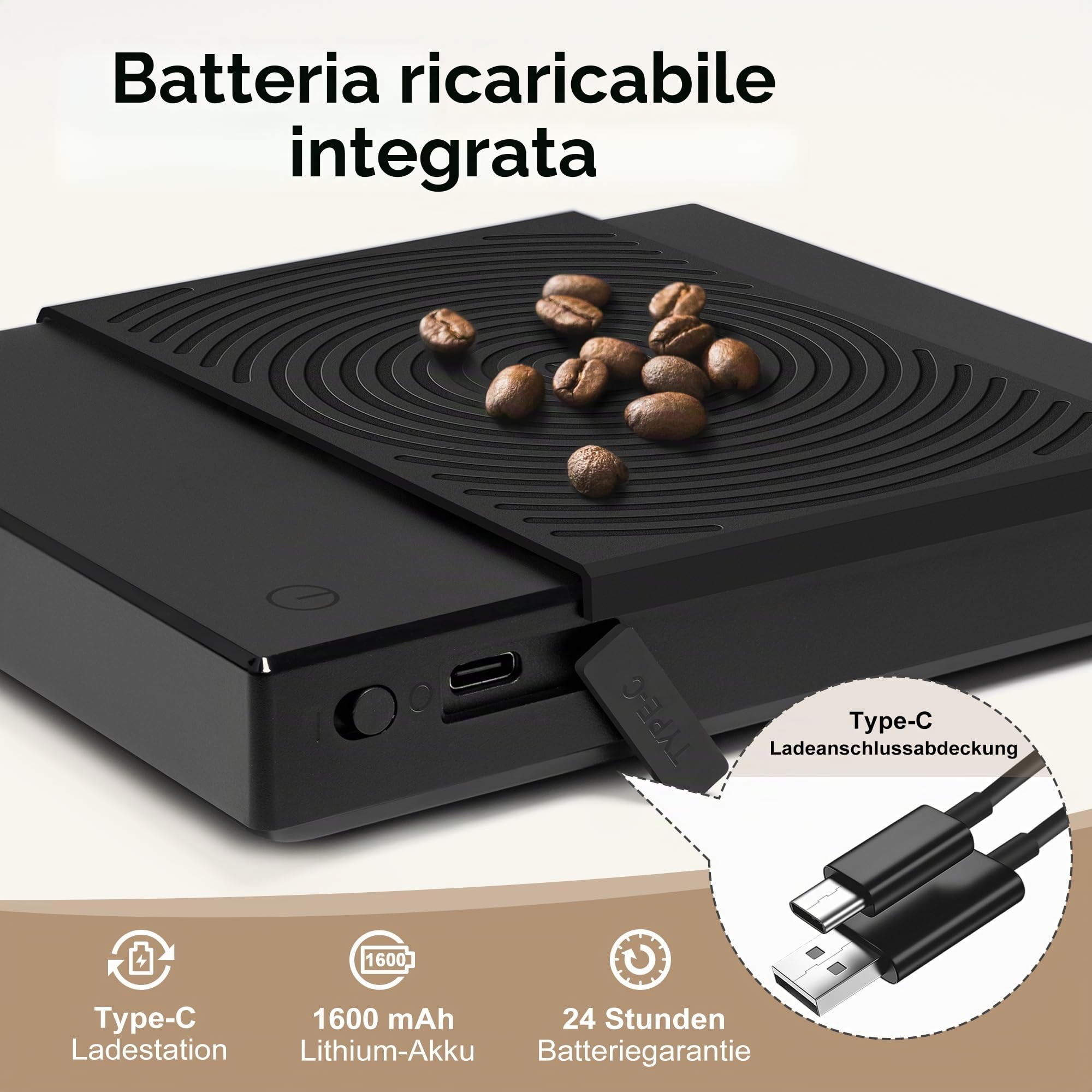 Black Mirror Basic 2, Bilancia da caffè TIMEMORE con timer per caffè filtro, controllo del flusso, precisione di 0,1g, timer automatico, capacità di 2000g, nero