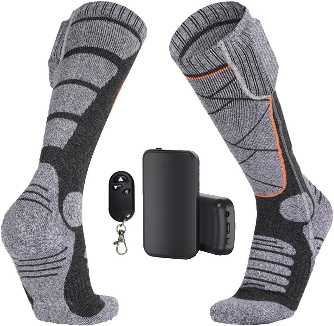 電動加熱ソックス | 2足電動温熱ソックス 大容量バッテリー内蔵 | 3段階温度調節機能付き 冬季用アウトドアギア | 屋外作業 登