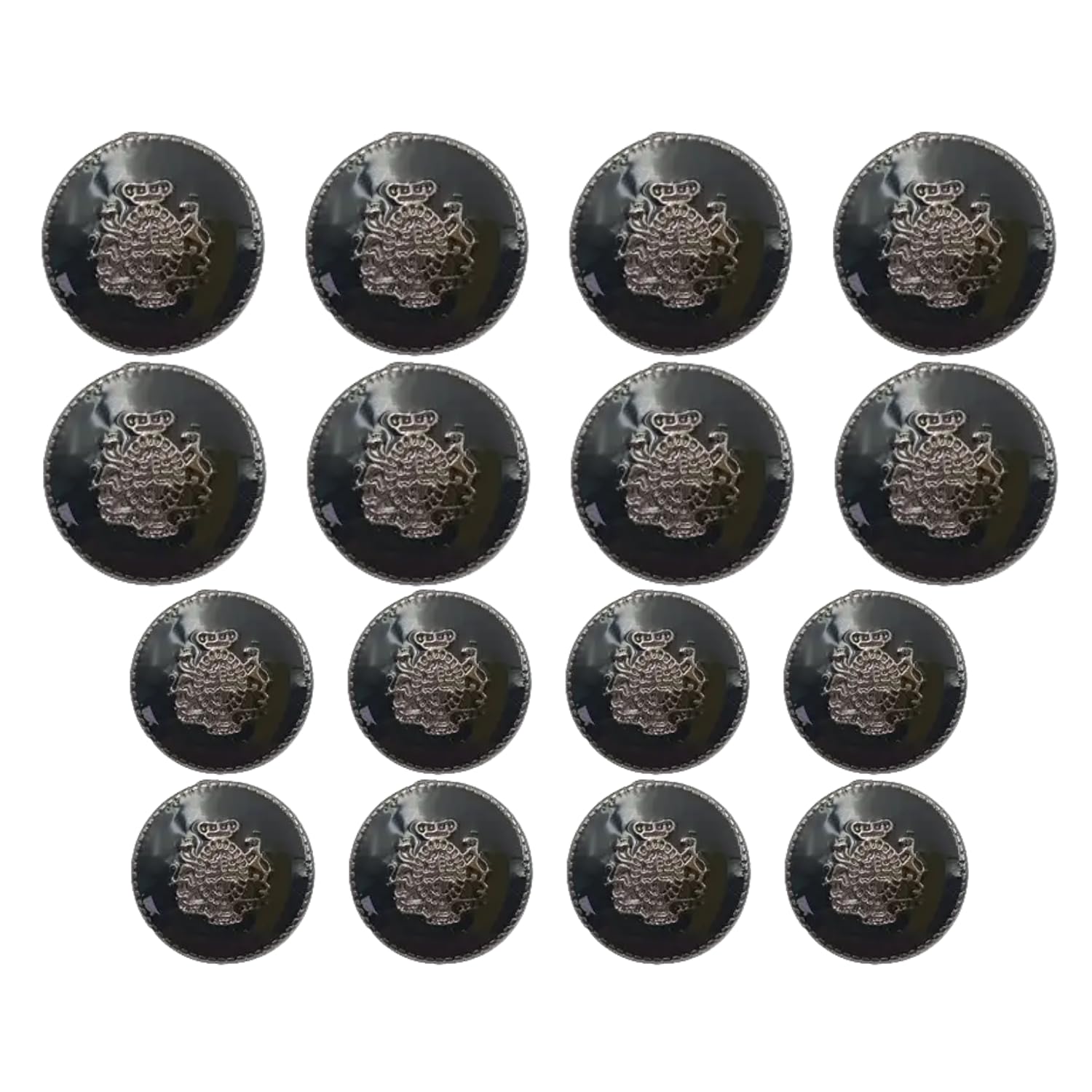 ani accessories Ani Accessories® Matte Black Finishing Royal Design Metal Shank Button | for Coat | Blazer | Suit | Sherwani & Indian Dress | Sports Coat | Size 8 Big & 8 Small (Black)-picture-28