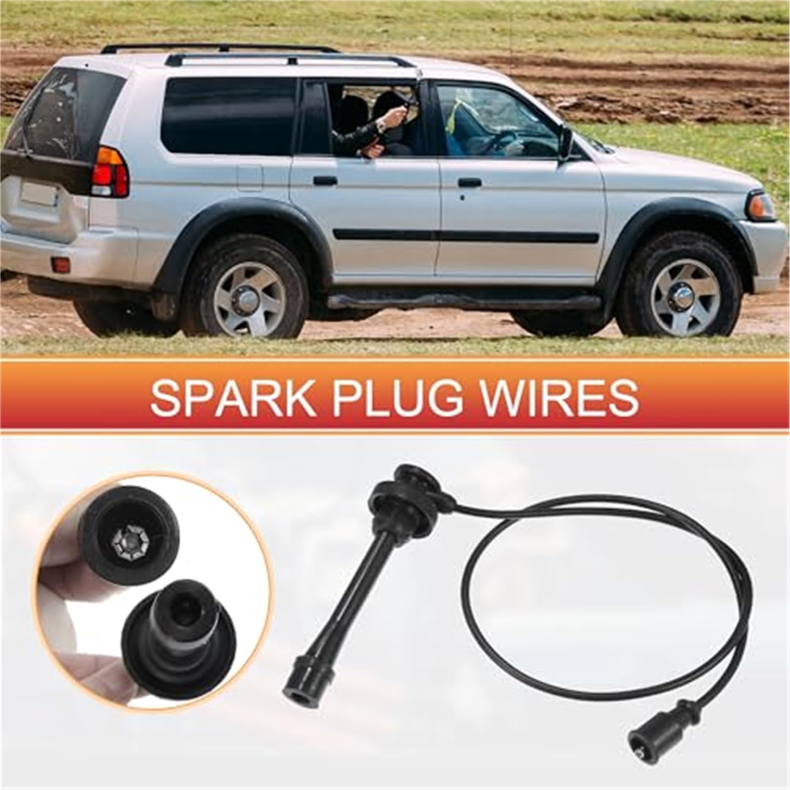 Przewody cewek zapłonowych do świec zapłonowych, kabel 5 mm, do Mitsubishi, Montero 2003-2006 V6 3.8L nr MN153270, opakowanie 3 szt. Przewód zapłonowy do samochodów